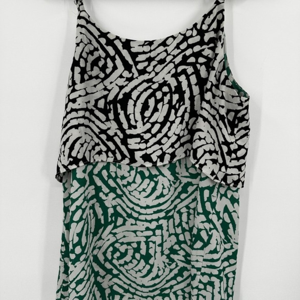 CAbi Green & Black Patterned Layered Tank Top - Picture 4 of 4